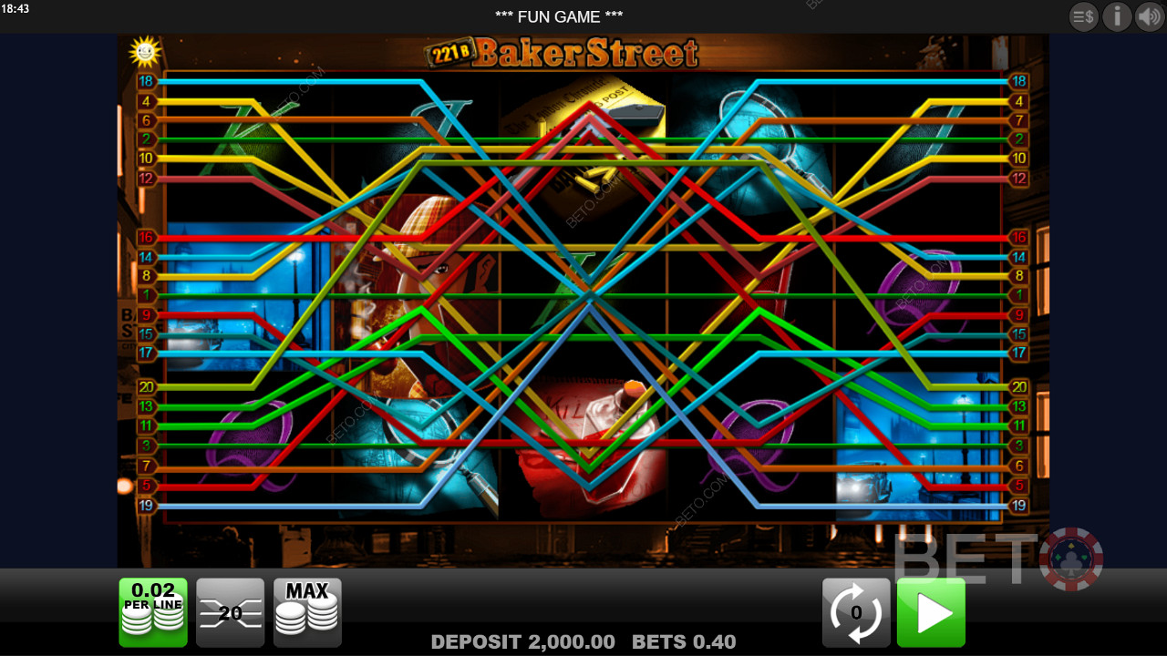 С минимальным депозитом €0.01 играйте в 221B Baker Street и выигрывайте денежные призы в 1 000 раз.