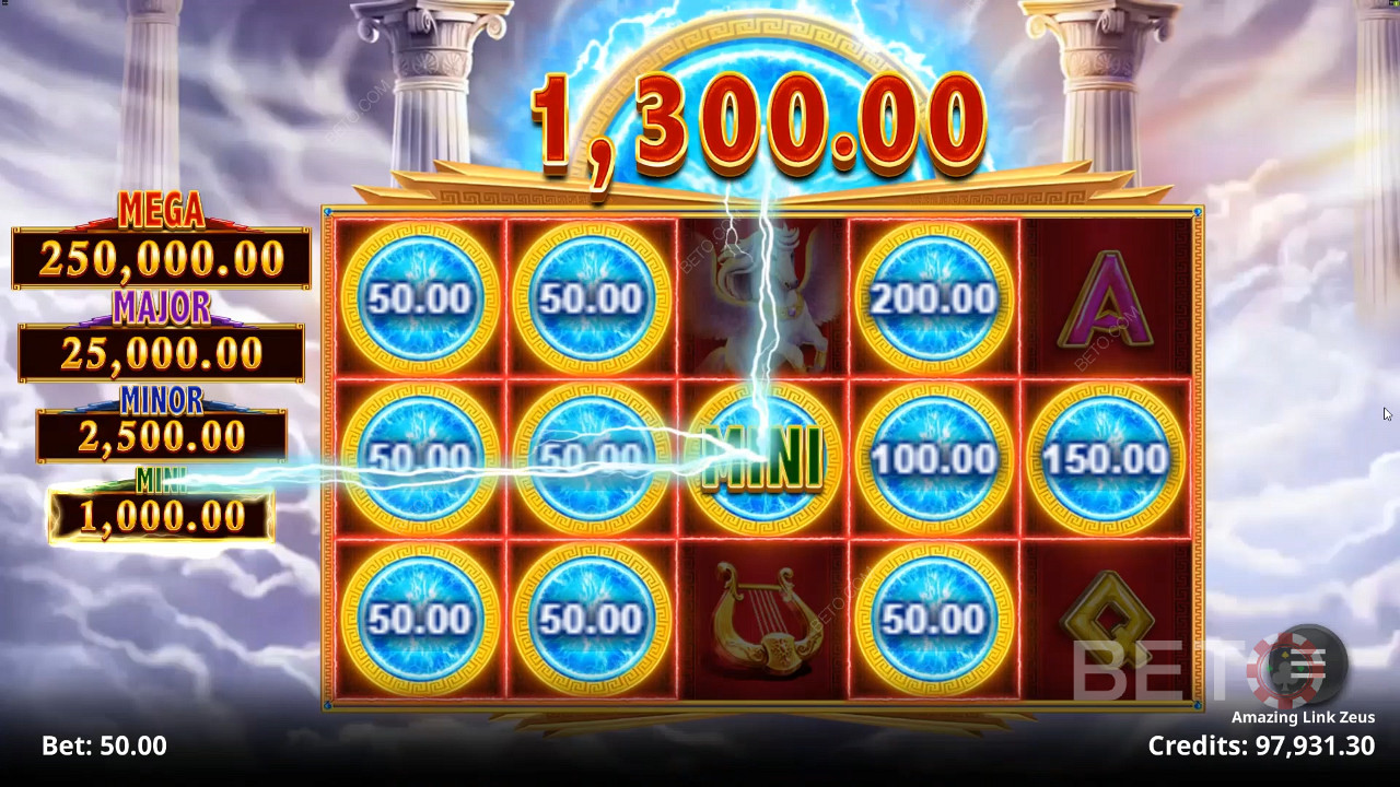 Специальные оплачиваемые символы в игровом автомате Amazing Link Zeus