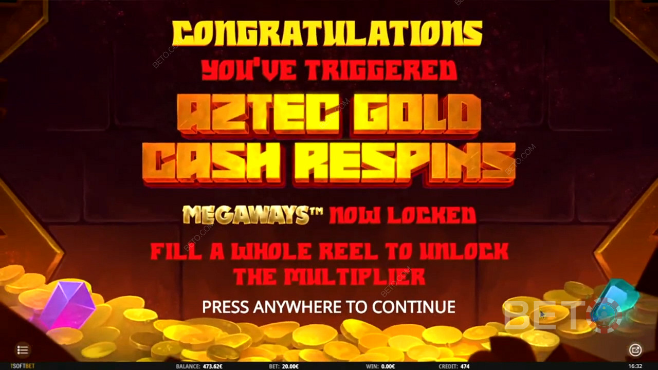 Aztec Golld Cash Respins в Aztec Gold Megaways