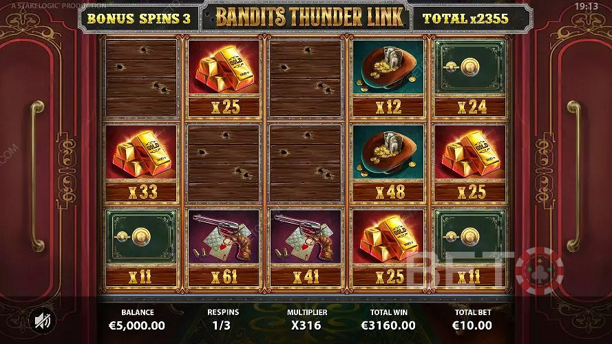 Все символы в Bandits Thunder Link соответствуют тематике Дикого Запада