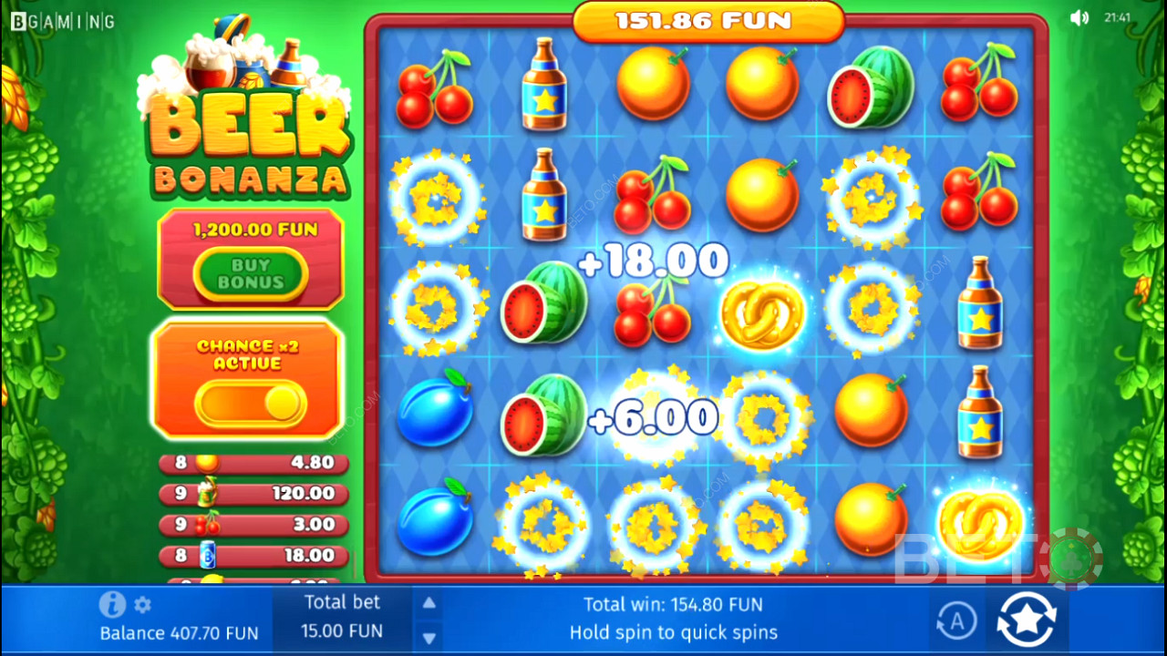 Здесь можно получить выигрыши подряд, благодаря механике Scatter Pays