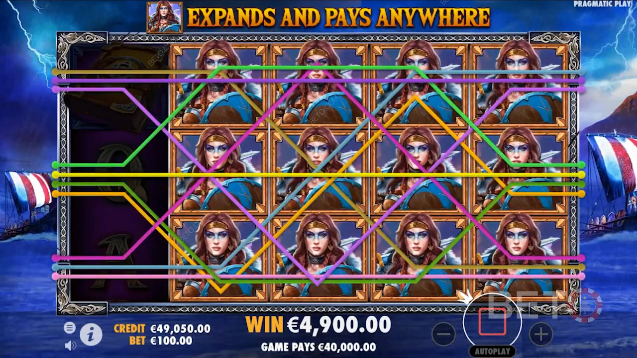 Во время раунда Free Spins символы Expanding могут появляться и заполнять все барабаны.