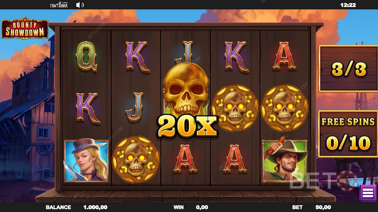 Нажмите кнопку Spin, чтобы выиграть крупные выплаты на сайте Bounty Showdown.