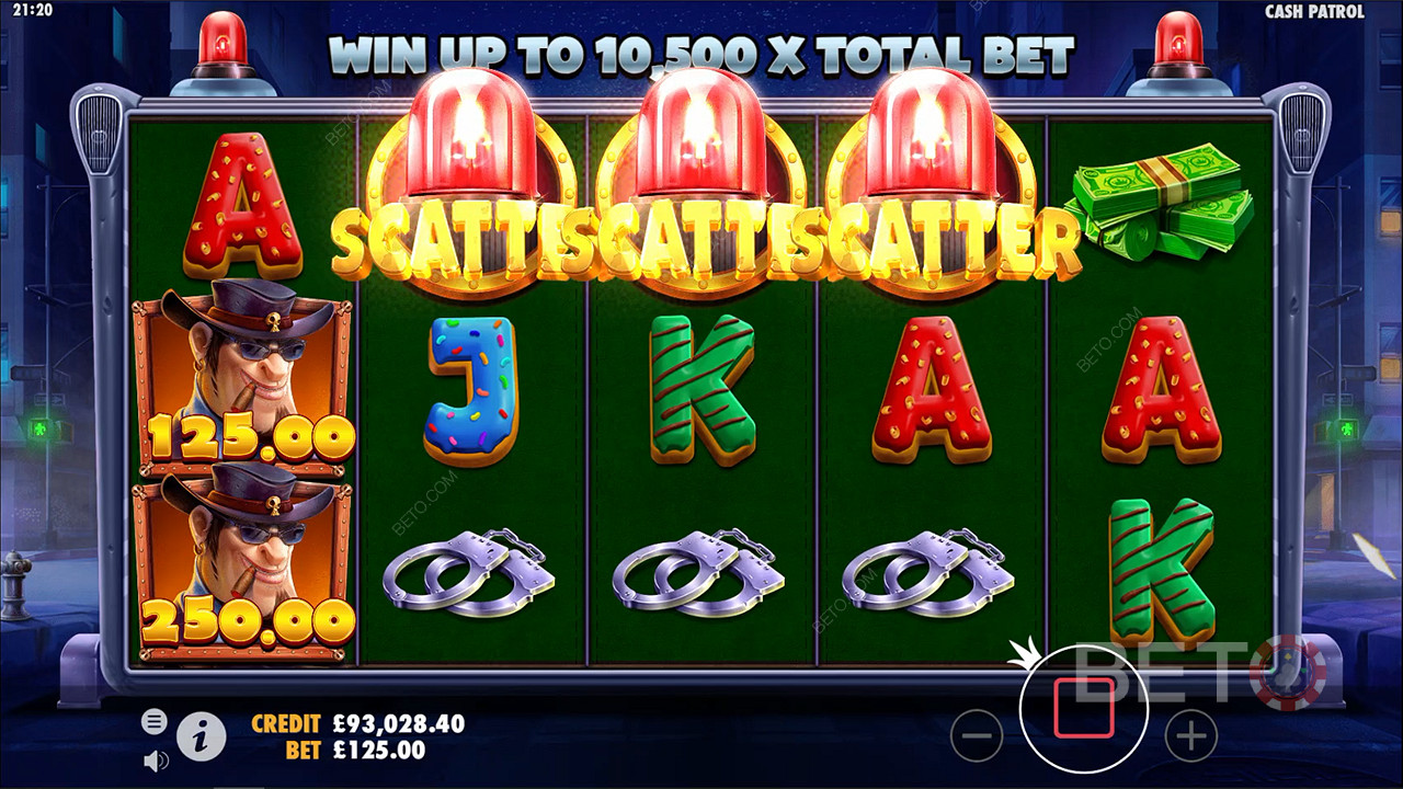 Высадите три или более символов Scatter, чтобы открыть функцию Free Spins и получить бонусы