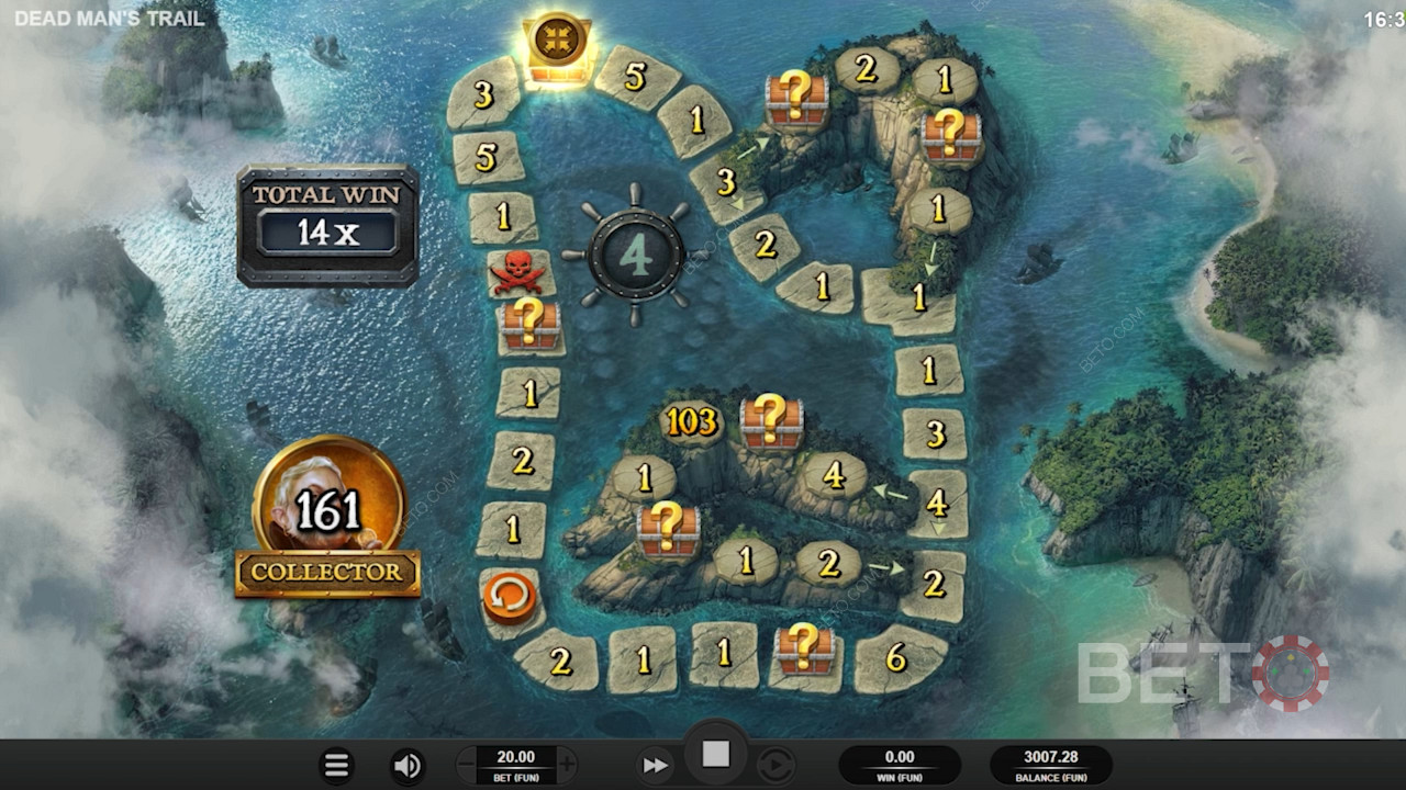 Избегайте конечных плиток и получайте выигрыши в бонусной игре Trail Bonus
