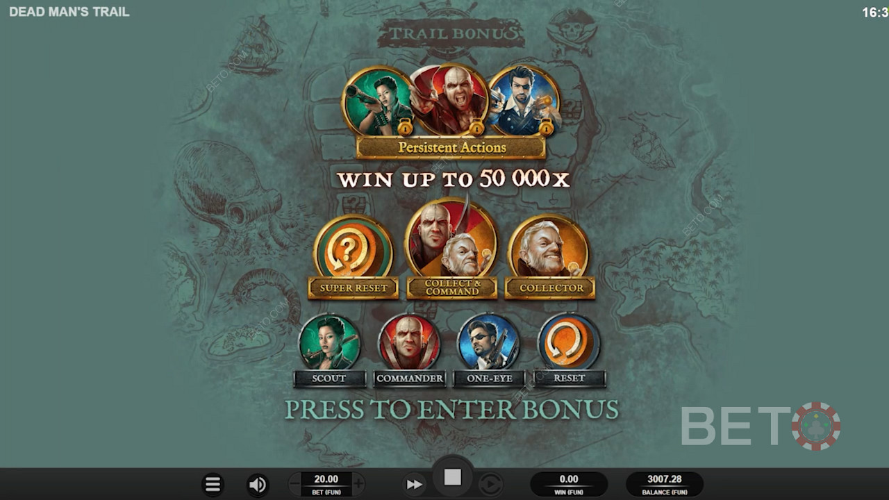 Насладитесь бонусом Trail Bonus с 11 модификаторами в слоте Dead Man