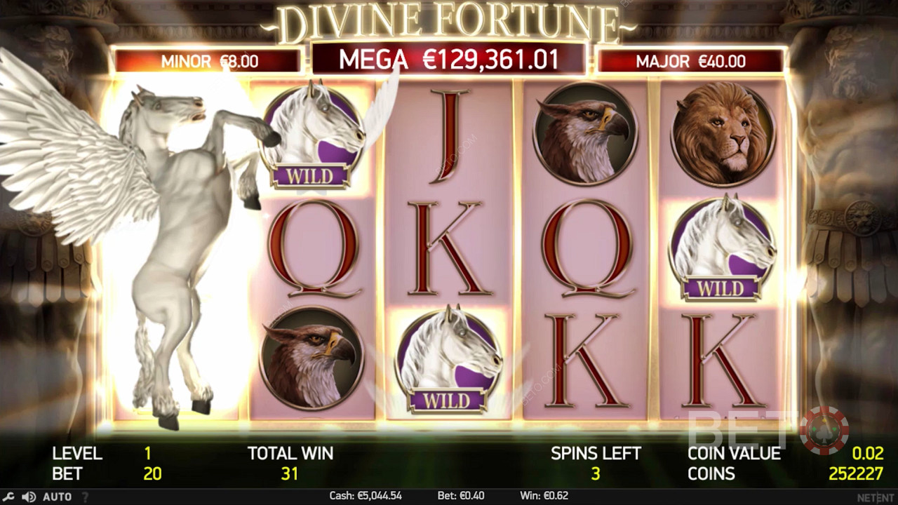 Попадание диких символов в Divine Fortune