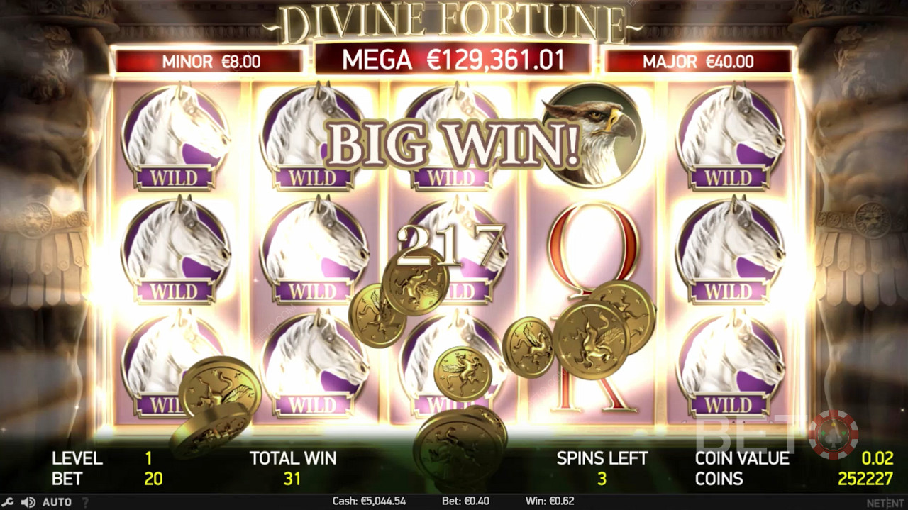 Крупный выигрыш в Divine Fortune