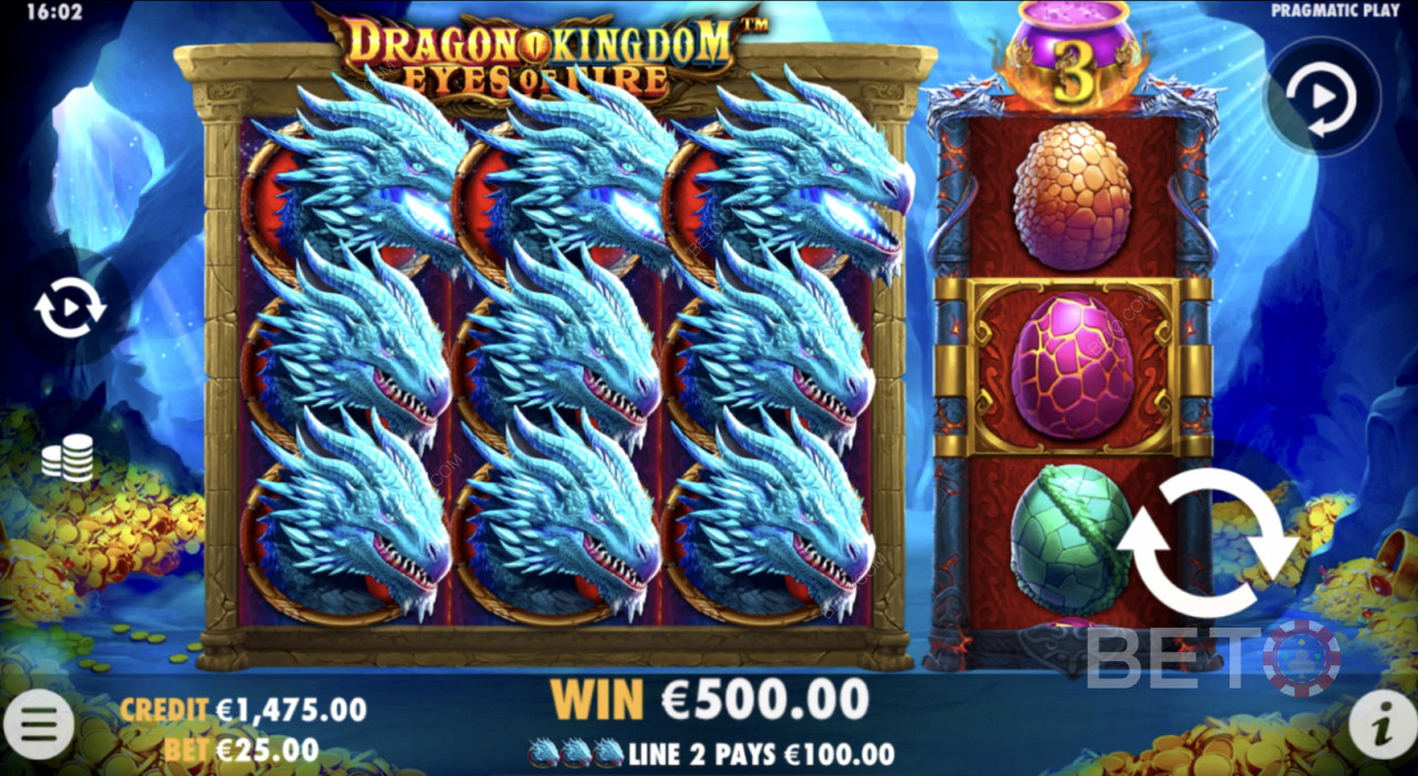 Большой выигрыш в игре Dragon Kingdom: Огненные глаза
