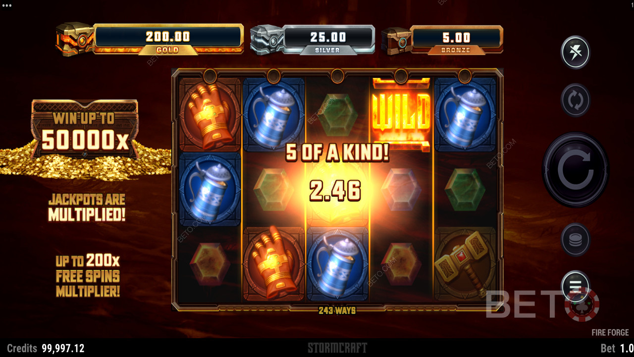 Комбо из 5 видов в Fire Forge