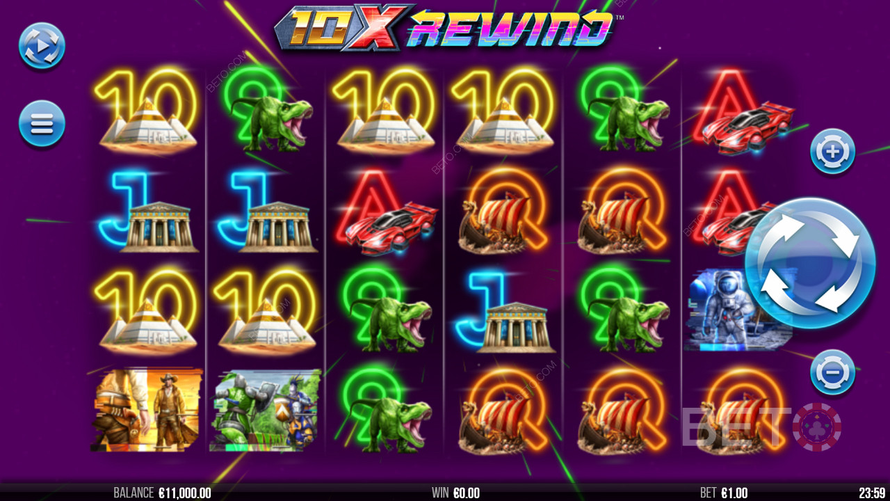 Неоновые визуальные эффекты выглядят заманчиво в игре 10x Rewind