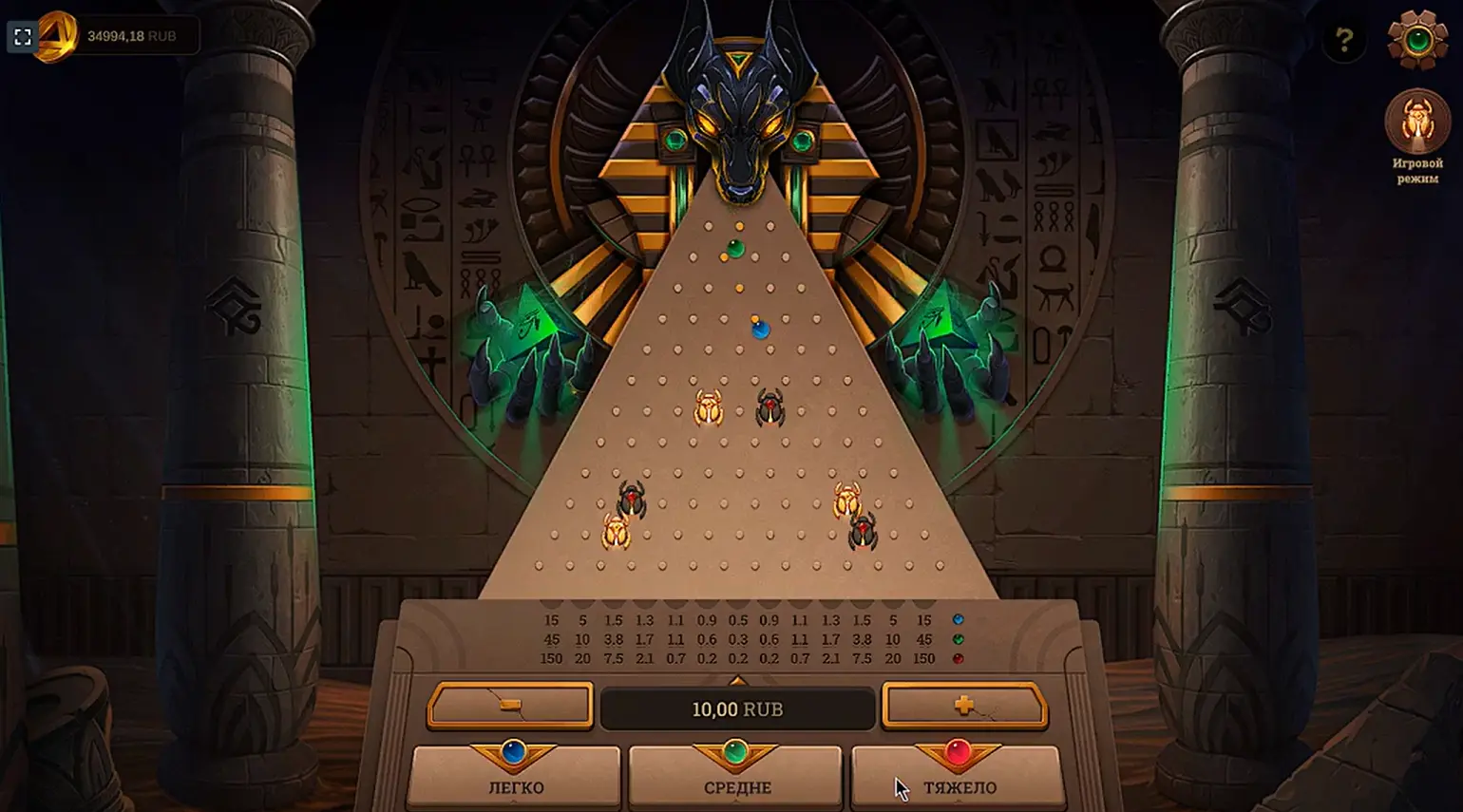 Тактика и стратегия для игры Anubis Plinko