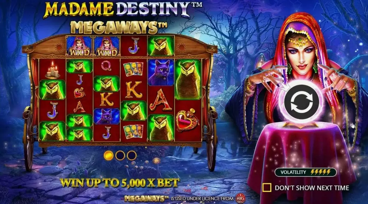 Как начать игру Madame Destiny Megaways