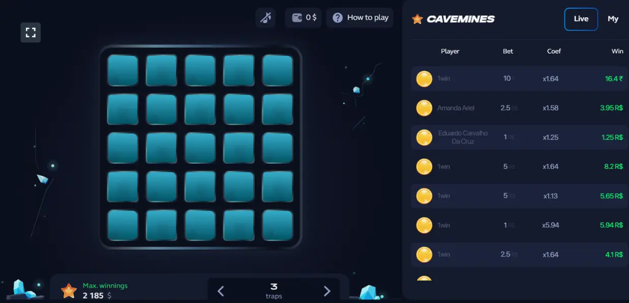 Интерфейс игры Mines