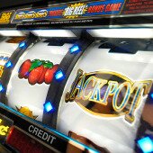 Slot machine with fruit and jackpot