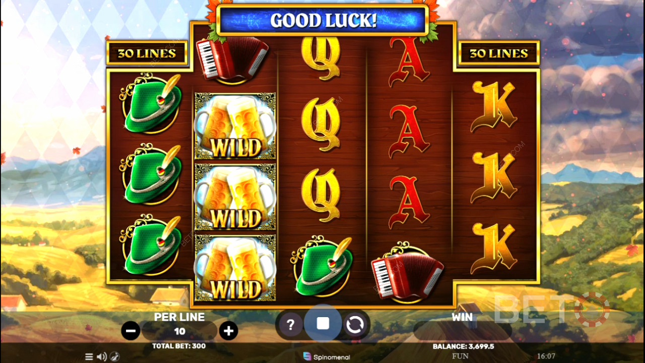 Land 3 or more matching symbols to forge the next win combo in Beer O’clock